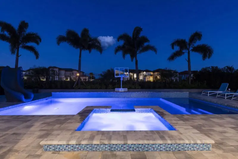 Reunion Resort illuminated swimming pool