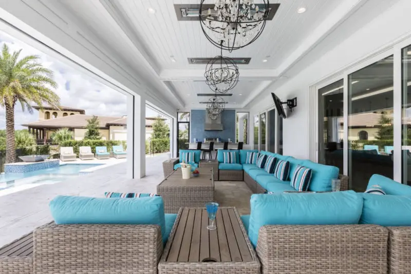 Bears Den Orlando villa pool deck seating