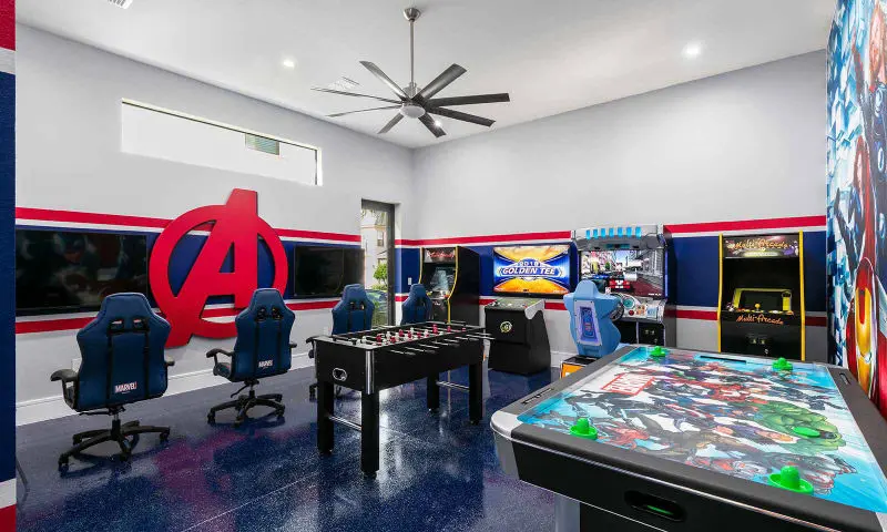orlando luxury villa rental games room air hockey
