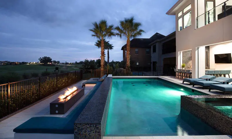 Reunion Resort large 8 bed villa pool night