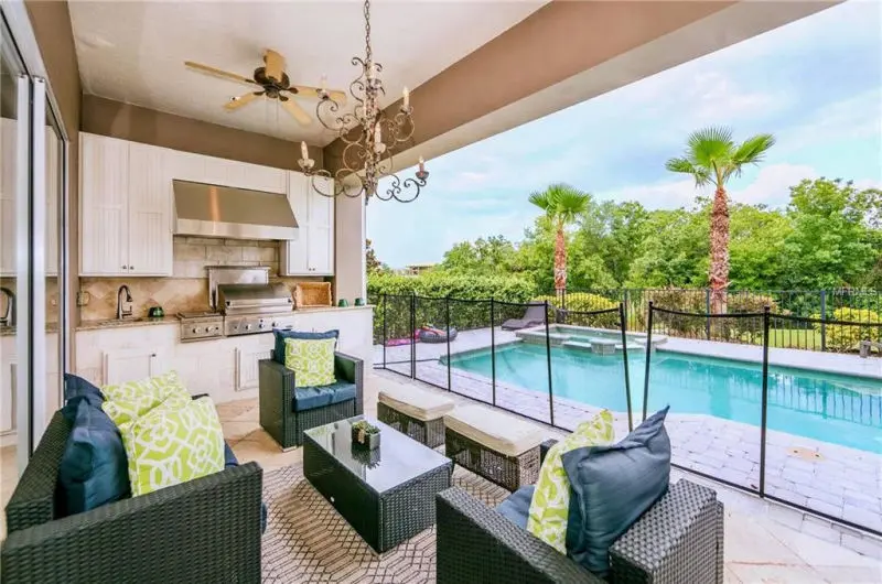 Reunion Resort rental villa living area Reunion Resort rental villa pool deck